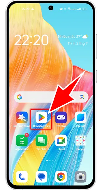 Bước 1: Vào ứng dụng CH Play